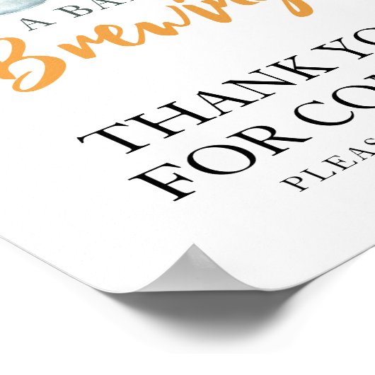 ベビーはビールを醸造している来ありがとう ポスター (角)