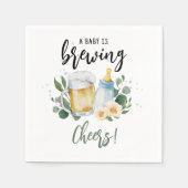 ベビーはビール醸造食べ物を与えボトル スタンダードカクテルナプキン (正面)