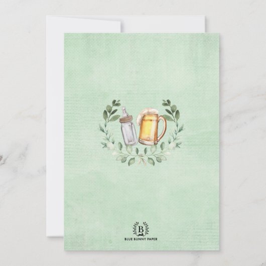 ベビーはビール醸造&ボトルコードシャワー 招待状 (裏面)