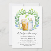 ベビーはビール&ボトルグリーンシャワー 招待状 (正面)