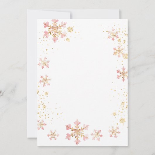 ベビーはピンクの冬茶のパーティー赤ちゃんシャワーを醸造している 招待状 (裏面)