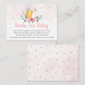 ベビーはピンクの金ゴールド赤ちゃんシャワーのブックリクエストを醸造している エンクロージャーカード (正面/裏面)
