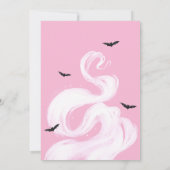 ベビーはピンクの魔女の赤ちゃんシャワーを醸造している 招待状 (裏面)