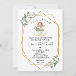 ベビーはブルーイングイースターティーグリーンリーシャワー招待状 シーズンカード