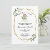 ベビーはブルーイングイースターティーグリーンリーシャワー招待状 シーズンカード (スタンド正面)