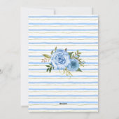 ベビーはブルーイングイースターティーシャワーブルー招待状 シーズンカード (裏面)