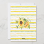 ベビーはブルーイングイースターティーヒマワリのシャワー招待状 シーズンカード (裏面)