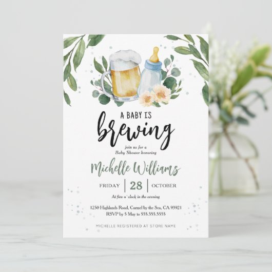 ベビーはブルーインググリーンリーベビーシャワー招待状 招待状 (スタンド正面)