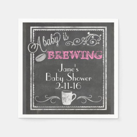 ベビーはブルーイングナプキン（女の子） スタンダードカクテルナプキン (正面)