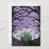 ベビーはブルーイングパープルハロウィーンベビーシャワー 招待状 (裏面)