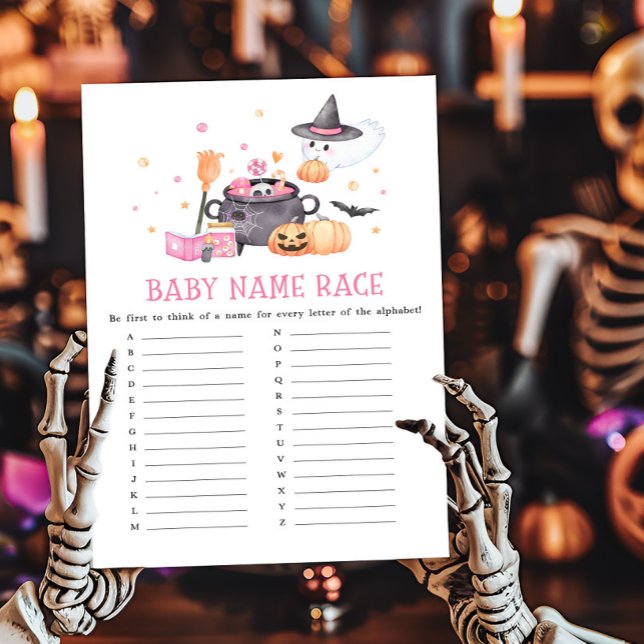 ベビーはブルーイングピンクハロウィーンベビー名レースゲーム (Baby is Brewing Baby Shower Baby Name Race Game)