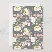 ベビーはブルーイングピンクペオニーフローラベビー茶 招待状 (裏面)