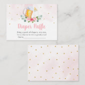 ベビーはブルーイングピンク金ゴールドベビーおむつラッフル エンクロージャーカード (正面/裏面)