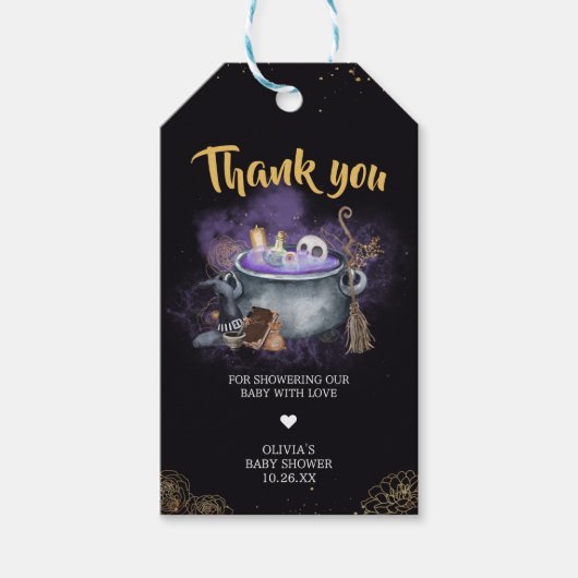 ベビーはブルーイング不気味ハロウィンメッセージカード ギフトタグ (正面)