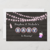 ベビーはブルーイング女の子カップルの赤ちゃんシャワー 招待状 (正面)