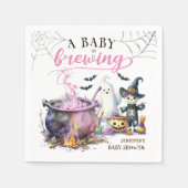 ベビーはブルーイング女の子ピンクのハロウィーンベビーシャワー スタンダードカクテルナプキン (正面)