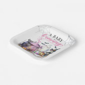 ベビーはブルーイング女の子ピンクのハロウィーンベビーシャワー ペーパープレート (傾斜あり)