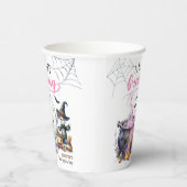 ベビーはブルーイング女の子ピンクのハロウィーンベビーシャワー 紙コップ (右)