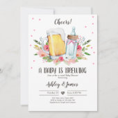 ベビーはブルーイング女の子応援Coed赤ちゃんシャワーInv 招待状 (正面)