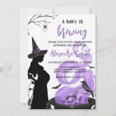 ベビーはブルーイング紫の魔女ベビーシャワー 招待状 (正面)