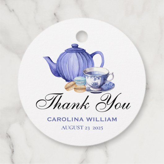 ベビーはブルーイング紫茶パーティー赤ちゃんシャワー フェイバータグ (裏面)