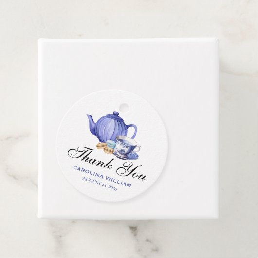 ベビーはブルーイング紫茶パーティー赤ちゃんシャワー フェイバータグ (インサイチュ)