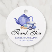 ベビーはブルーイング紫茶パーティー赤ちゃんシャワー フェイバータグ (正面)