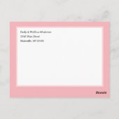 ベビーはブルーイング魔女の誕生の発表ピンクの女の子 ポストカード (裏面)