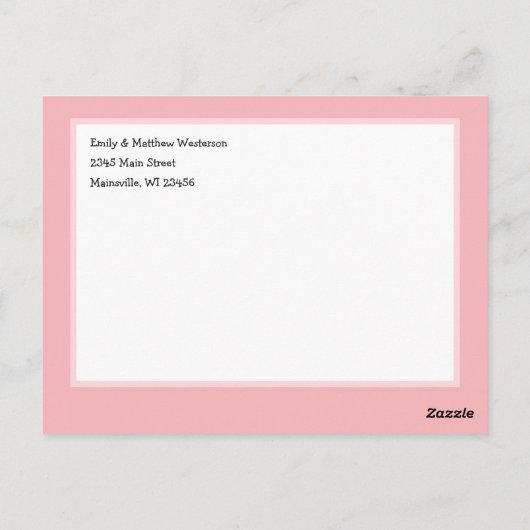 ベビーはブルーイング魔女の誕生の発表ピンクの女の子 ポストカード (裏面)