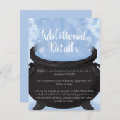 ベビーはブルーイング魔女の赤ちゃんシャワーゴシックブルー エンクロージャーカード (正面/裏面)