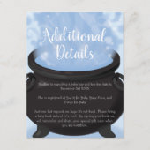 ベビーはブルーイング魔女の赤ちゃんシャワーゴシックブルー エンクロージャーカード (正面)