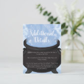 ベビーはブルーイング魔女の赤ちゃんシャワーゴシックブルー エンクロージャーカード (スタンド正面)