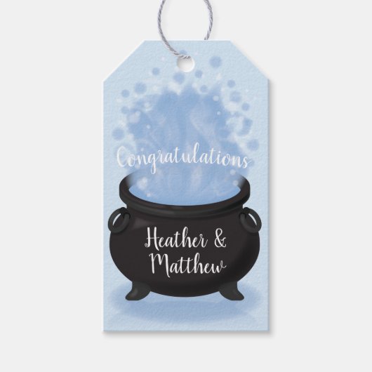 ベビーはブルーイング魔女の赤ちゃんシャワーゴシックブルー ギフトタグ (正面)