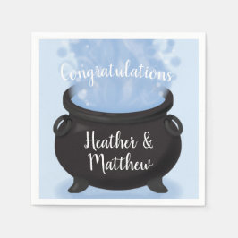 ベビーはブルーイング魔女の赤ちゃんシャワーゴシックブルー スタンダードカクテルナプキン