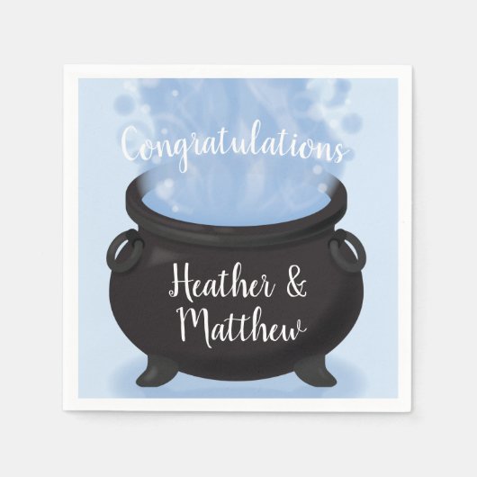 ベビーはブルーイング魔女の赤ちゃんシャワーゴシックブルー スタンダードカクテルナプキン (正面)