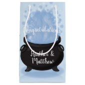 ベビーはブルーイング魔女の赤ちゃんシャワーゴシックブルー スモールペーパーバッグ (正面)