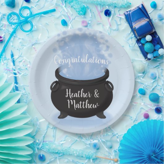 ベビーはブルーイング魔女の赤ちゃんシャワーゴシックブルー ペーパープレート (パーティー)