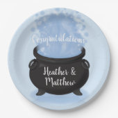 ベビーはブルーイング魔女の赤ちゃんシャワーゴシックブルー ペーパープレート (正面)