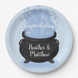 ベビーはブルーイング魔女の赤ちゃんシャワーゴシックブルー ペーパープレート