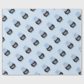 ベビーはブルーイング魔女の赤ちゃんシャワーゴシックブルー ラッピングペーパー (フラット)