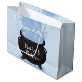 ベビーはブルーイング魔女の赤ちゃんシャワーゴシックブルー ラージペーパーバッグ (正面アングル)