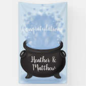 ベビーはブルーイング魔女の赤ちゃんシャワーゴシックブルー 横断幕 (縦)