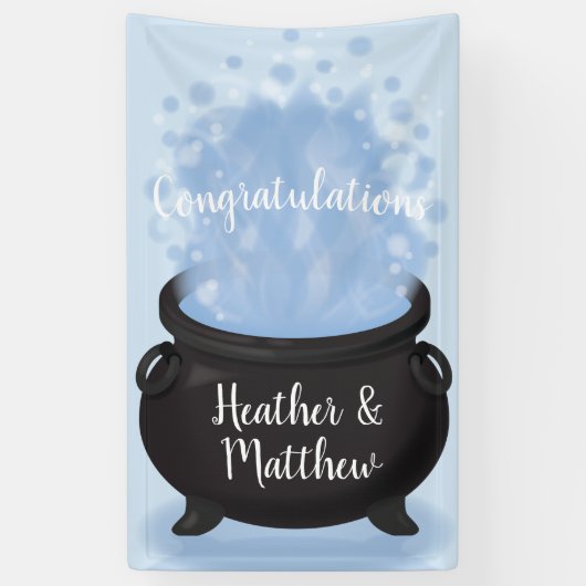 ベビーはブルーイング魔女の赤ちゃんシャワーゴシックブルー 横断幕 (縦)