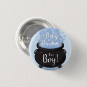 ベビーはブルーイング魔女の赤ちゃんシャワーゴシックブルー 缶バッジ (正面&裏面)