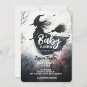 ベビーはブルーイング魔女不気味箒の水の色 招待状 (正面)