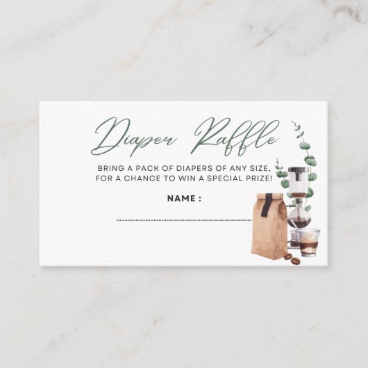 ベビーはブルーイング – おむつラッフル – 緑 エンクロージャーカード (正面)