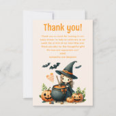 ベビーはブルーイングHalloween赤ちゃんシャワー サンキューカード (正面)