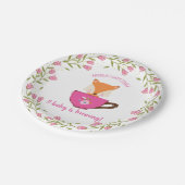 ベビーはブルーイングPink Teacupベビーガールシャワー ペーパープレート (アングル)
