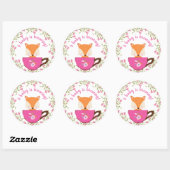 ベビーはブルーイングPink Teacupベビーガールシャワー ラウンドシール (シート)