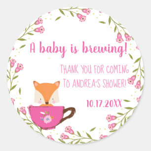 ベビーはブルーイングPink Teacup Girl Shower ラウンドシール